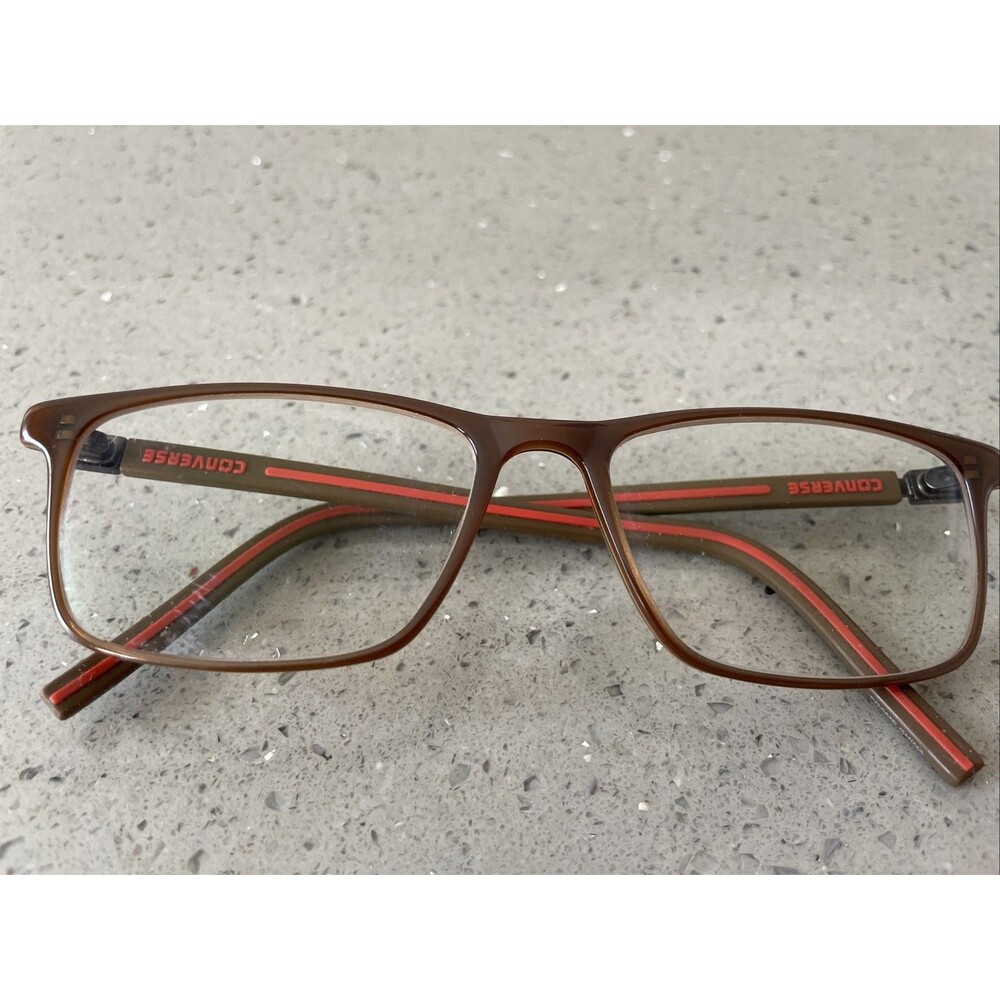 Converse Eyeglasses Frames ONLY Q302 Men's Brown Full Rim Square 55-17-140